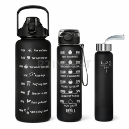 Zestaw bidonów 2000ml+900ml+300ml czarne