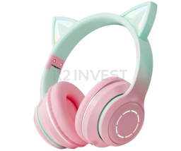 Bluetooth earphone cat pink