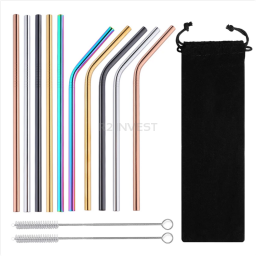 Metal straws set of 10pcs