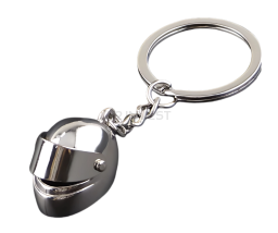 Keychain helmet silver