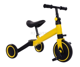 Baby balance bike 2 or 3 wheels yellow