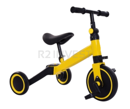 Baby balance bike 2 or 3 wheels yellow