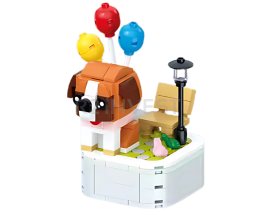 Brown dog building blocks set