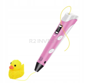 3D printing pen PE12 pink + filament with power adapter