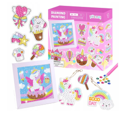 Diamond painting unicorn stickers pink set of 11 elements
