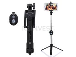 Uchwyt monopod selfie bluetooth ze statywem czarny