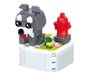 Grey dog building blocks set