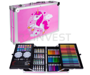 Stationery Set Kids Art Kit pink 145pcs