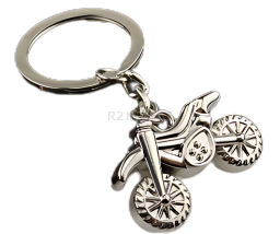 Keychain motocross bike silver